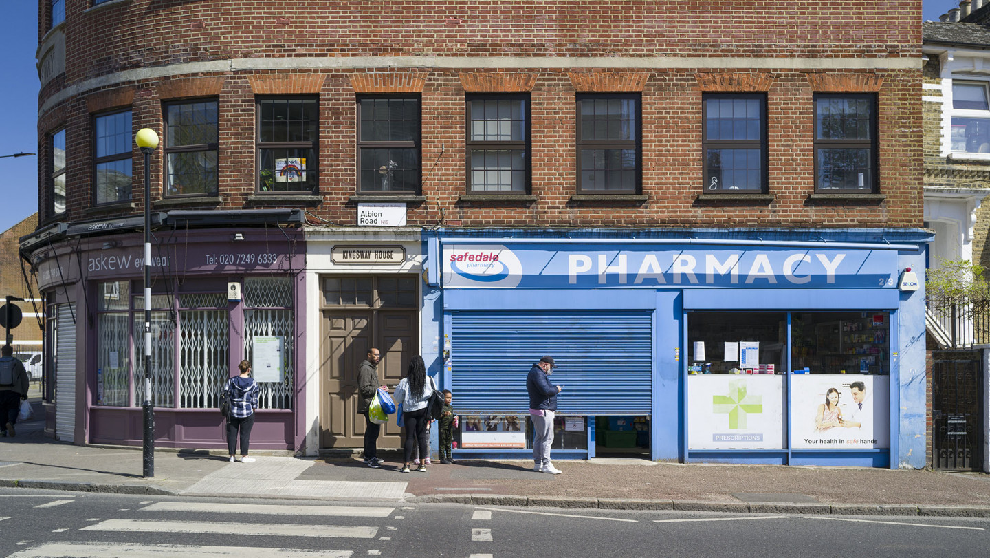 Since the lockdown and with the two metre gap between everyone, the lines are growing even longer at local groceries, DIY shops, post offices, pharmacies and supermarket which I've been photographing in my neighbourhood in North London. © Agnese Sanvito