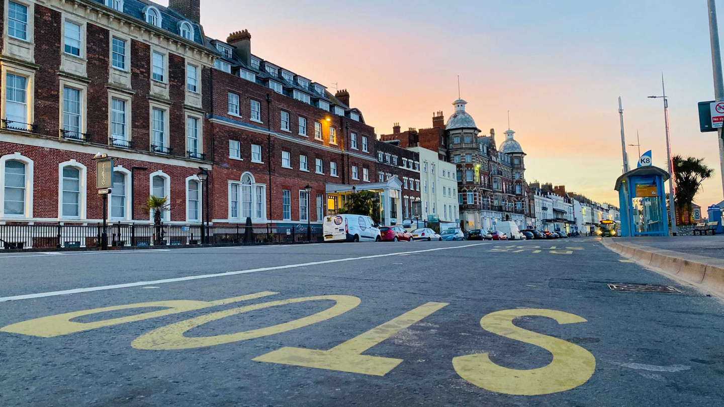 Taken in Weymouth, a seaside lovely town which has gorgeous beach and coastline. Stop was taken in front of a beautiful 'Free Renaissance' style © Jie Zhou